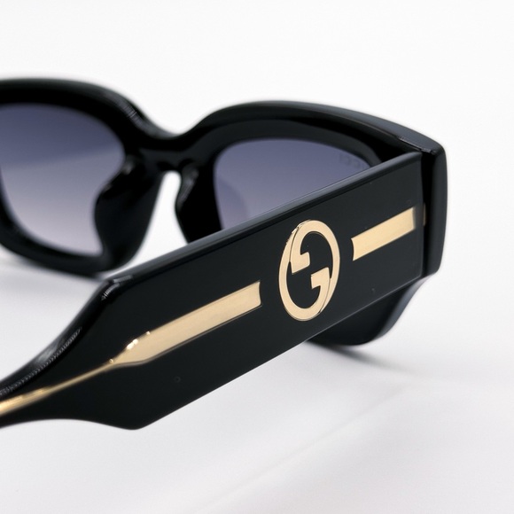 NEW GUCCI GG1558SK 001 SQUARE BLACK GREY WOMEN SUNGLASSES GUCCI - Picture 8 of 12